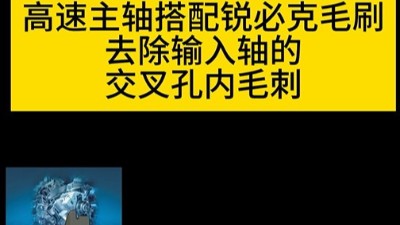 高速主轴搭配锐必克毛刷去除输入轴的交叉孔内毛刺