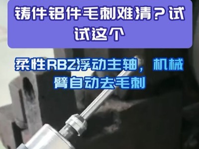 铸件铝件毛刺难清？试试这个,柔性<i style='color:red'>rbz浮动主轴</i>，机械臂自动去毛刺