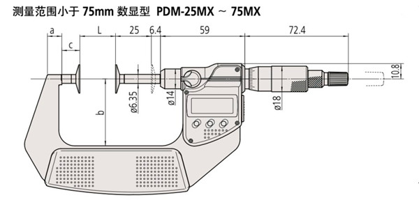 日本三丰盘型千分尺369-250-30尺寸图 
