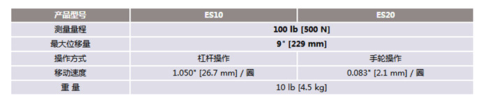 手动测量支架ES10-ES20产品参数