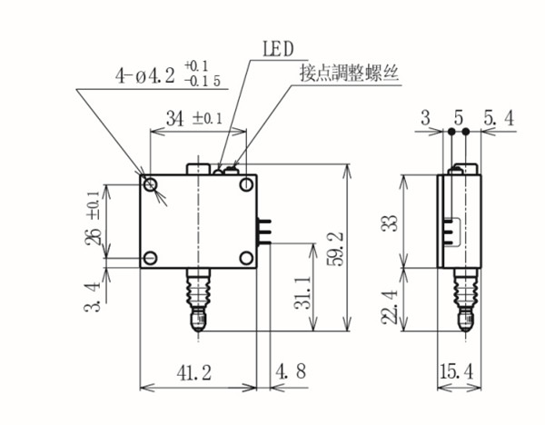 CLS-1L西铁城CITIZEN界限器尺寸图 