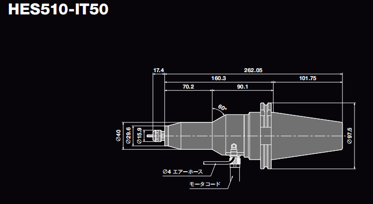 日本中西主轴HES510-IT50尺寸图