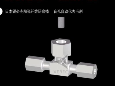 工件底部盲孔翻边毛刺，<i style='color:red'>锐必克圆柱型研磨棒</i>去除