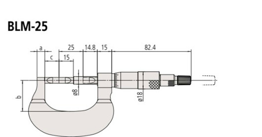 日本三丰薄片型千分尺122-101尺寸图