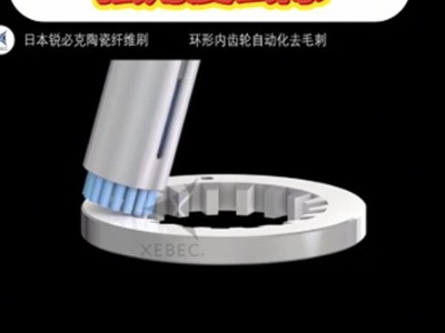 不锈钢齿轮上毛刺，锐必克表面研磨刷摆角度去除