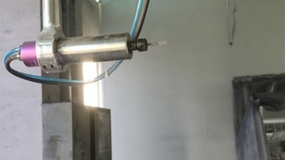 车灯ABS切割方案：RBZ 4030-E11高速电主轴，2mm厚车灯壳体高速精切