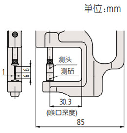 日本三丰数显式厚度计547-315尺寸图 