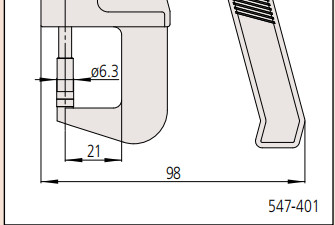 日本三丰数显厚度计547-401尺寸图 
