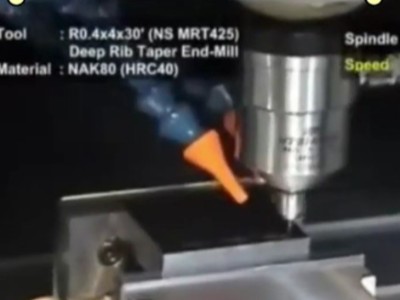 15万转气动主轴0.2mm铣刀铣削不锈钢看看效果如何？