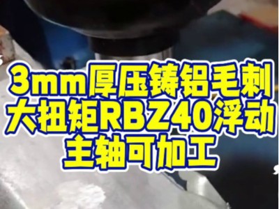 3mm厚压铸铝毛刺，大扭矩RBZ40浮动主轴可加工