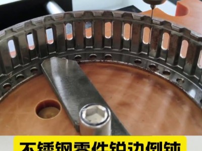 不锈钢零件锐边倒钝，毛刺0.5mm左右，机械臂加<i style='color:red'>rbz30浮动主轴</i>