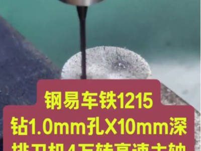 钢易车铁1215，钻1.0mm孔X10mm深，排刀机用4万转高速主轴