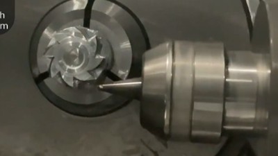 津上走心机叶轮铣削，改装大扭矩高速电主轴可加工