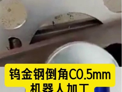 钨金钢倒角C0.5mm，机器人加装4万转RBZ30浮动主轴去除